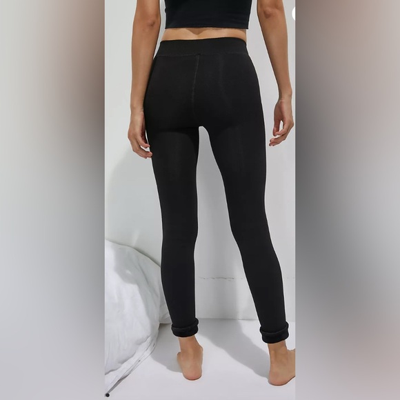 NEW Anthropologie Faux-Fur Trimmed Leggings, sz L/XL - Picture 4 of 4